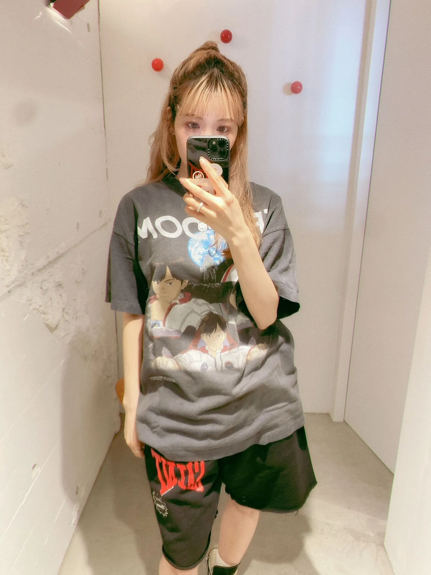 SAINT Mxxxxxx 'SAINT' SWEAT SHORTS/GRY/BLK embroidered SAINT LOGO basic shorts, distressed gray/washed black S-XL, four needles and six threads throughout, produced by a major domestic factory, imported Tajima machine embroidery, washed and distressed, original version